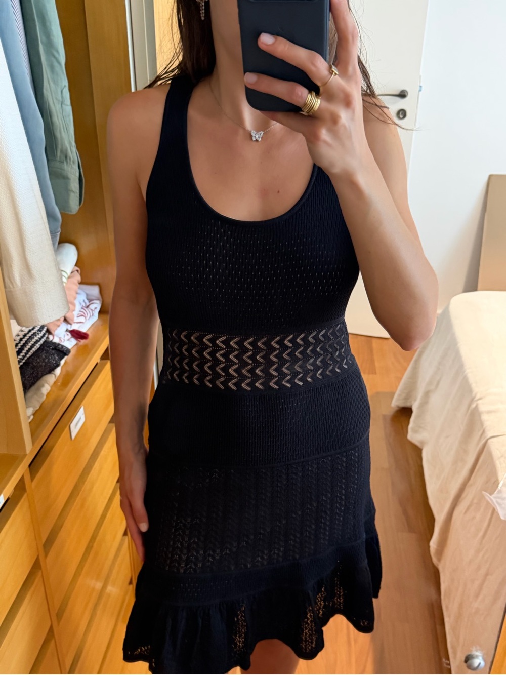 Catherine Malandrino Black Knit Tank Dress